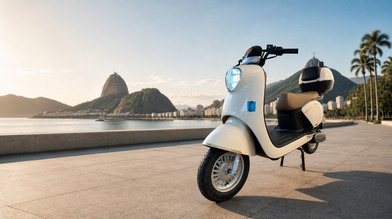 Motos elétricas na orla do Rio de Janeiro